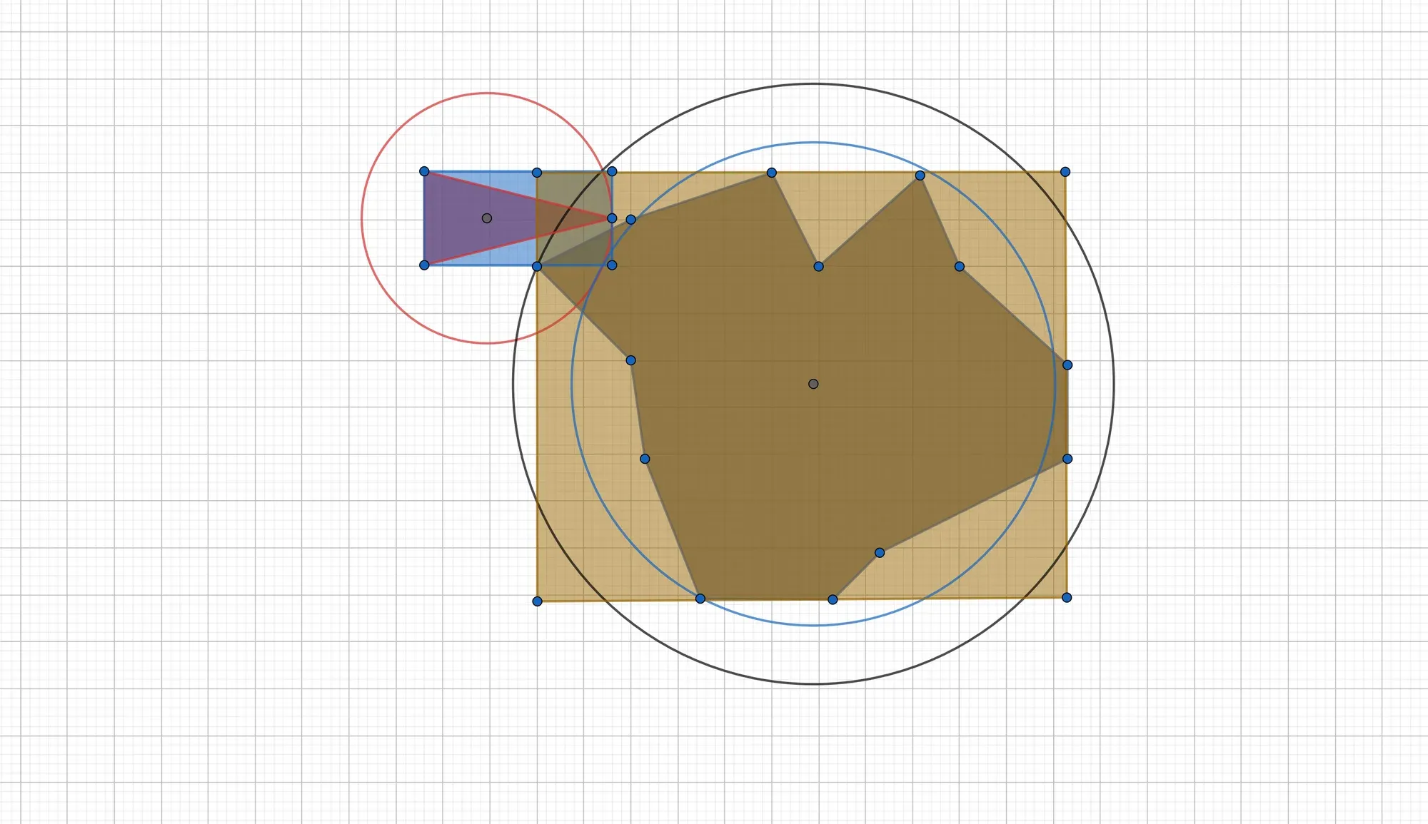 Even though the pilot parked his ship just above the asteroid, the bounding box algorithm shows no mercy!